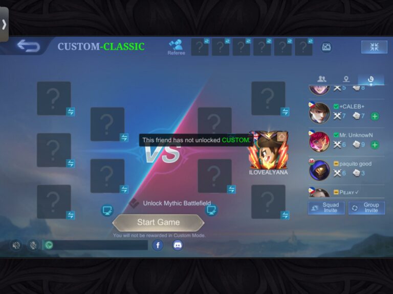 Cara Main Mobile Legends dengan Mode Custom