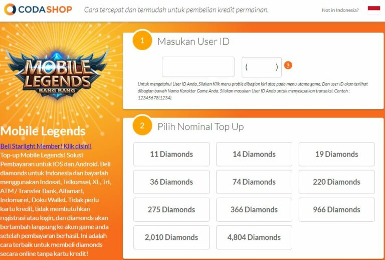 Codashop Vietnam Mobile Legends