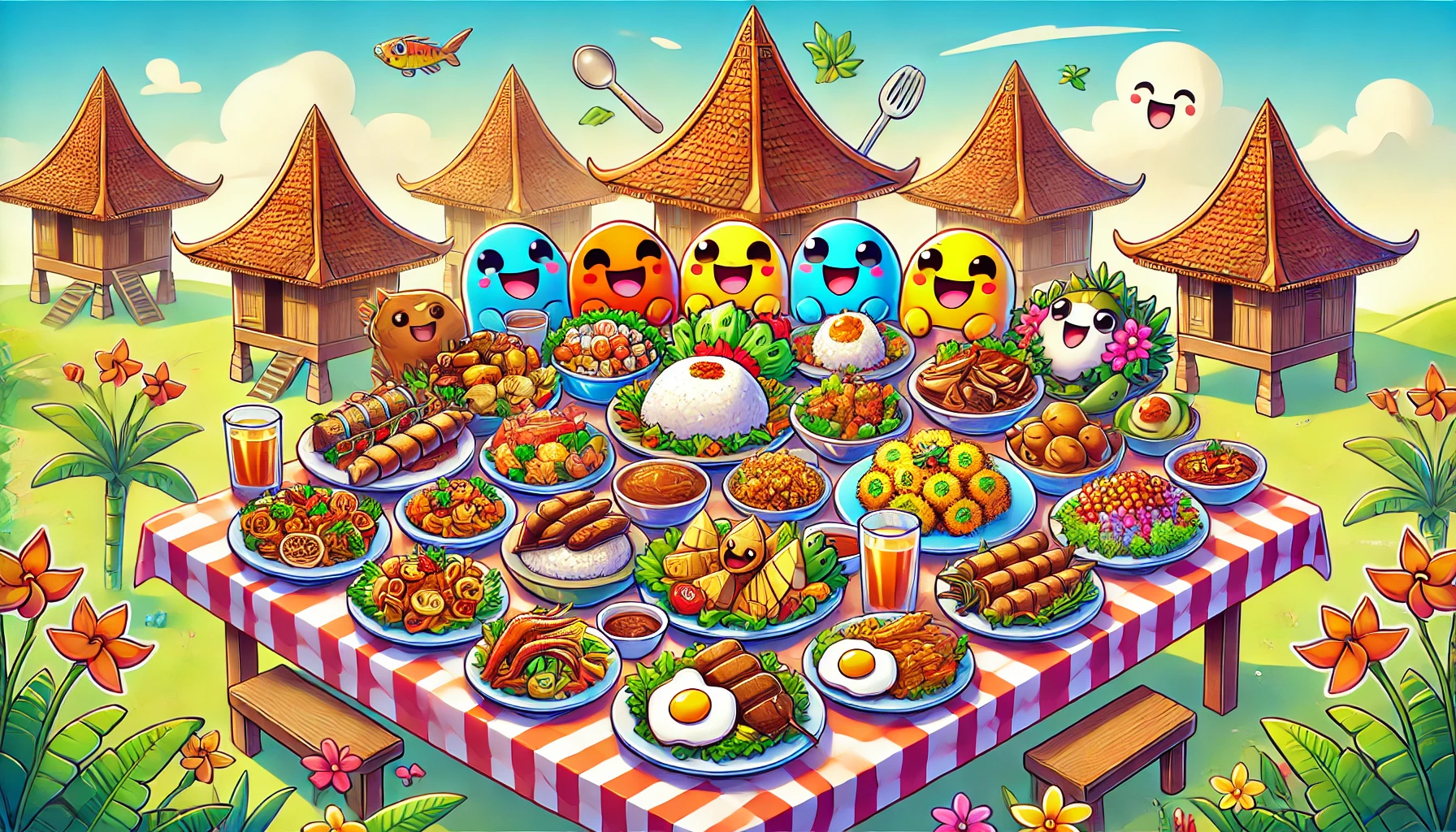 Makanan Khas Sumatera Barat Kartun