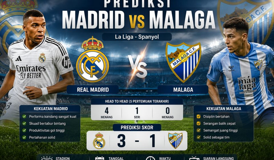 Prediksi Madrid vs Malaga Jadi Laga Menarik di Spanyol Prediksi Madrid vs Malaga